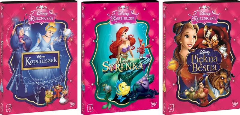 Disney Księżniczka - Pakiet 3 bajek: Kopciuszek, Mała Syrenka, Piękna i Bestia (3xDVD)