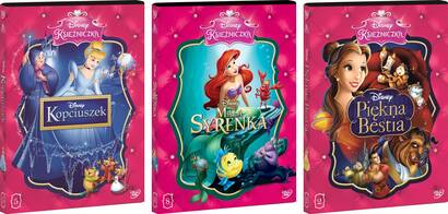 Disney Księżniczka - Pakiet 3 bajek: Kopciuszek, Mała Syrenka, Piękna i Bestia (3xDVD)