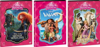 Disney Księżniczka - Pakiet 3 bajek: Merida waleczna, Vaiana - Skarb oceanu, Zaplątani (3xDVD)