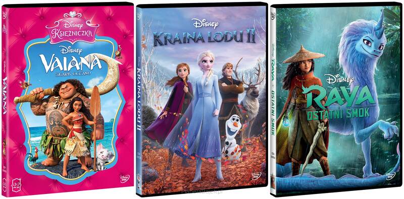 Hity Disneya ostatnich lat - Pakiet 1 - Vaiana - Kraina lodu II - Raya i ostatni smok (3 x DVD)