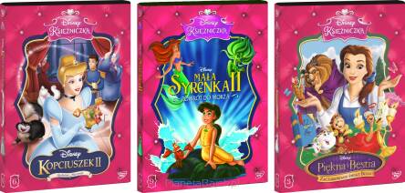 Disney Księżniczka - Pakiet 3 bajek: Kopciuszek 2, Mała Syrenka 2, Piękna i Bestia - Zaczarowany świat Belli (3xDVD)